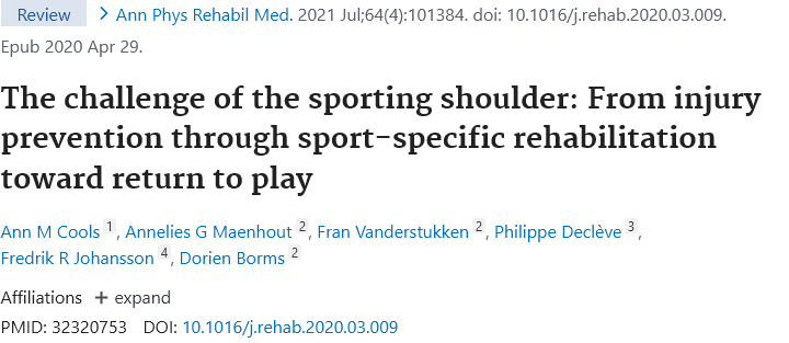 The challenge of the sporting shoulder From injury prevention through sport-specific rehabilitation toward return to play
